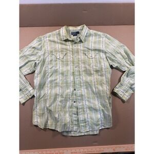 Polo Western Shirt‎ Mens XL Pearl Snap Green, Ralph Lauren